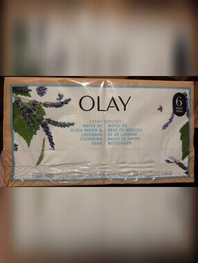 Olay Fresh Outlast Purifying Birch Water & Lavender Bar Soap NEW 6 Pack Bars